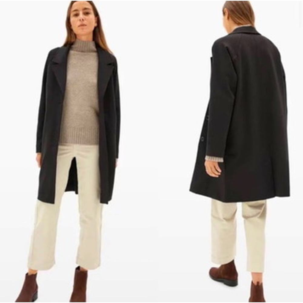 Everlane Long Knit Black Dream Coat size XS - Picture 3 of 5